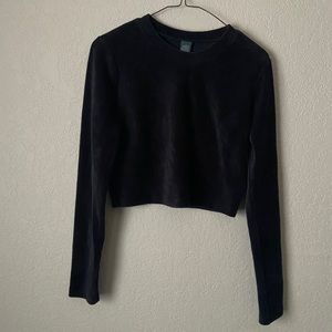 Black velvet crop top